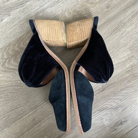 Jeffrey Campbell Cyrus Bow Heeled Mules Sz US 9 Black Suede - Picture 3 of 13